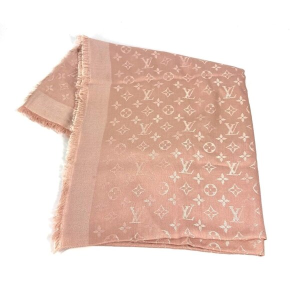 LOUIS VUITTON Pink Monogram Scarf - Picture 1 of 12